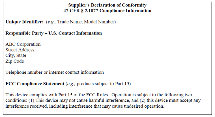 FCC SDOC常見問(wèn)題的解釋及FCC SDOC模板要求